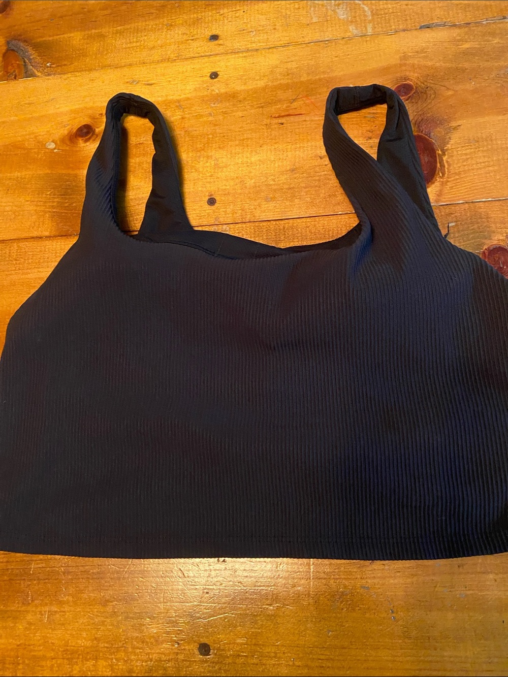 Athleta Black Ribbed swim top size XL top only